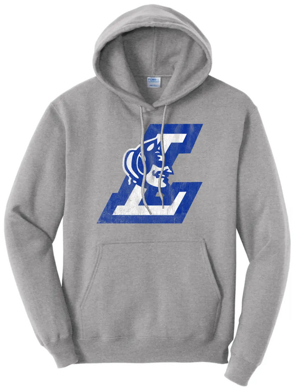 Lisbon Blue Devils Logo L Distressed Core Fleece Hoodie