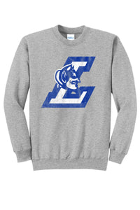 Lisbon Blue Devils Logo L Distressed Core Fleece Crewneck Sweatshirt