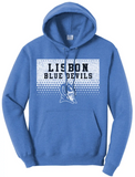 Lisbon Blue Devils Triangles Distressed Core Fleece Hoodie