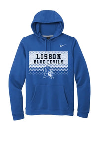 Lisbon Blue Devils Triangles Distressed Nike Club Fleece Pullover Hoodie