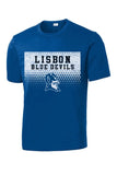 Lisbon Blue Devils Triangles Distressed PosiCharge Competitor Tee