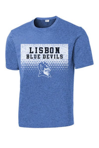 Lisbon Blue Devils Triangles Distressed PosiCharge Competitor Tee