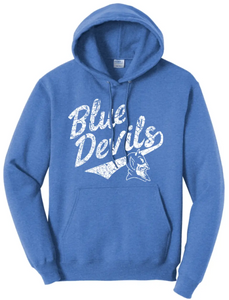 Lisbon Blue Devils Script Distressed Core Fleece Hoodie