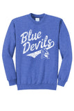 Lisbon Blue Devils Script Distressed Core Fleece Crewneck Sweatshirt