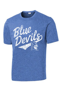 Lisbon Blue Devils Script Distressed PosiCharge Competitor Tee