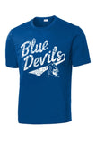 Lisbon Blue Devils Script Distressed PosiCharge Competitor Tee