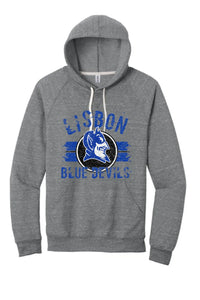 Lisbon Blue Devils Boycott Distressed Jerzees Snow Heather French Terry Raglan Hoodie