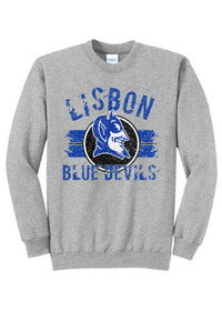 Lisbon Blue Devils Boycott Distressed Core Fleece Crewneck Sweatshirt