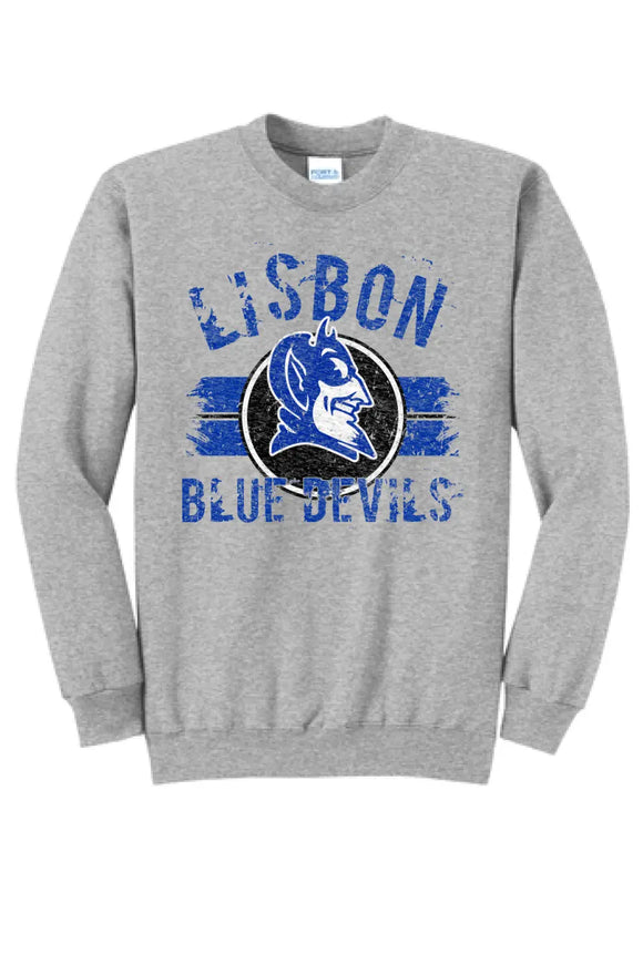 Lisbon Blue Devils Boycott Distressed Core Fleece Crewneck Sweatshirt