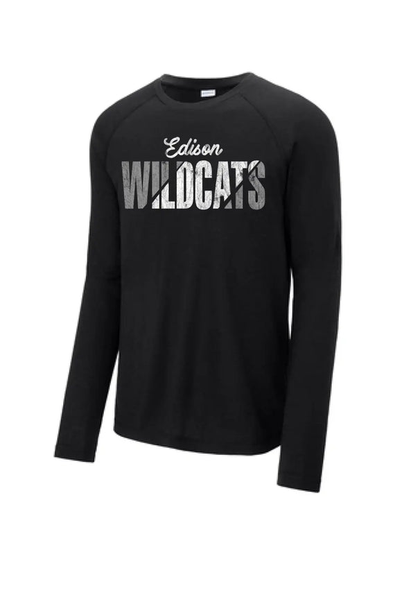 Edison Wildcats 2023-07 Long Sleeve Tri-Blend Wicking Raglan Tee