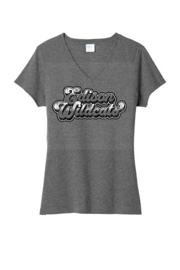 Edison Wildcats 2023-04 Ladies Tri-Blend V-Neck Tee