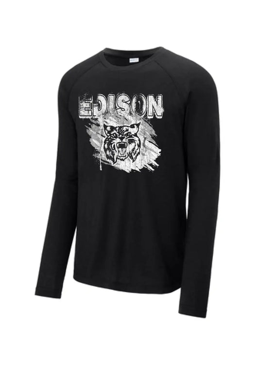 Edison Wildcats 2023-05 Long Sleeve Tri-Blend Wicking Raglan Tee