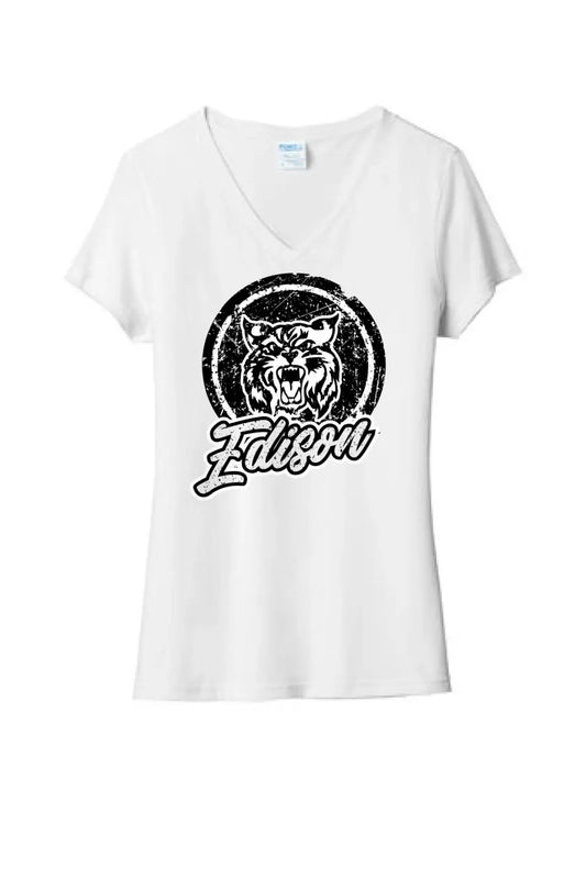 Edison Wildcats 2023-01 Ladies Tri-Blend V-Neck Tee