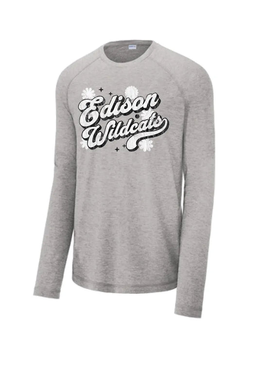 Edison Wildcats 2023-08 Long Sleeve Tri-Blend Wicking Raglan Tee