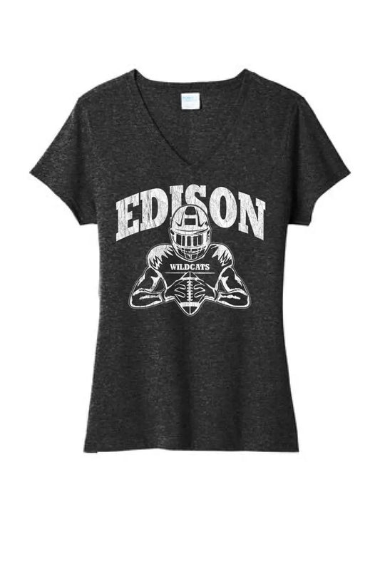 Edison Wildcats 2023-02 Ladies Tri-Blend V-Neck Tee