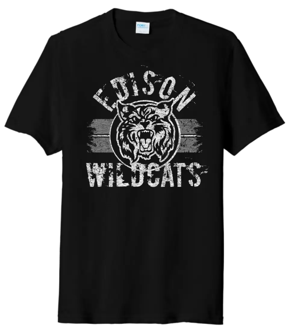 Edison Wildcat 2023-03 Distressed Tri-Blend Tee