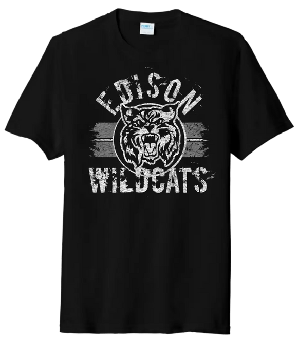 Edison Wildcat 2023-03 Distressed Tri-Blend Tee