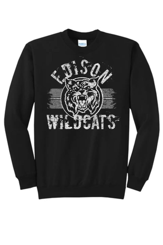 Edison Wildcat 2023-03 Distressed Core Fleece Crewneck Sweatshirt