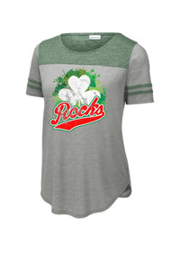 Barnesville Splatter Rocks Ladies PosiCharge Tri-Blend Wicking Fan Tee