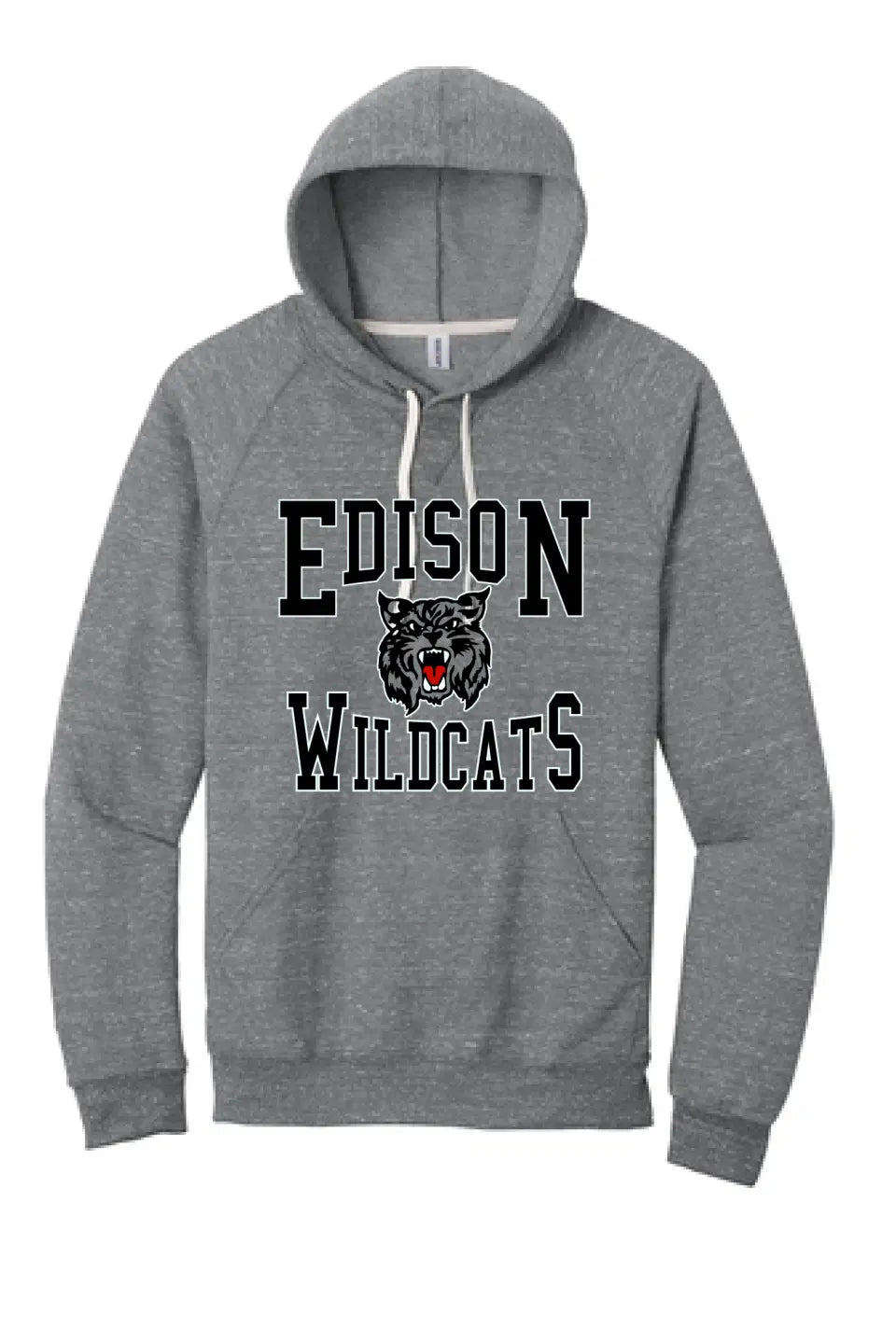 Edison Retro Wildcat Jerzees Snow Heather French Terry Raglan Hoodie