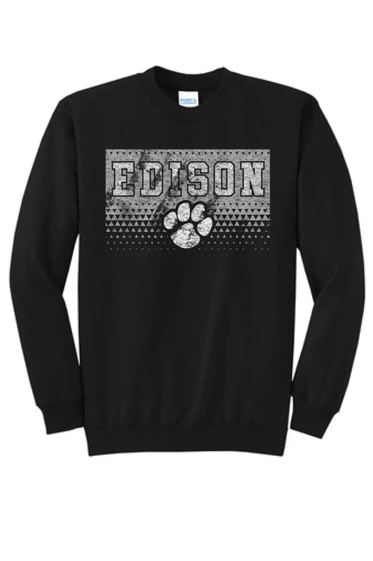 Edison Distressed Triangle Core Fleece Crewneck Sweatshirt
