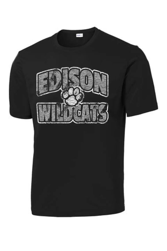 Edison Distressed Paw PosiCharge Competitor Tee