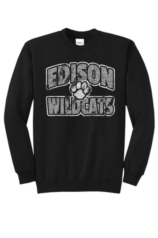 Edison Distressed Paw Core Fleece Crewneck Sweatshirt