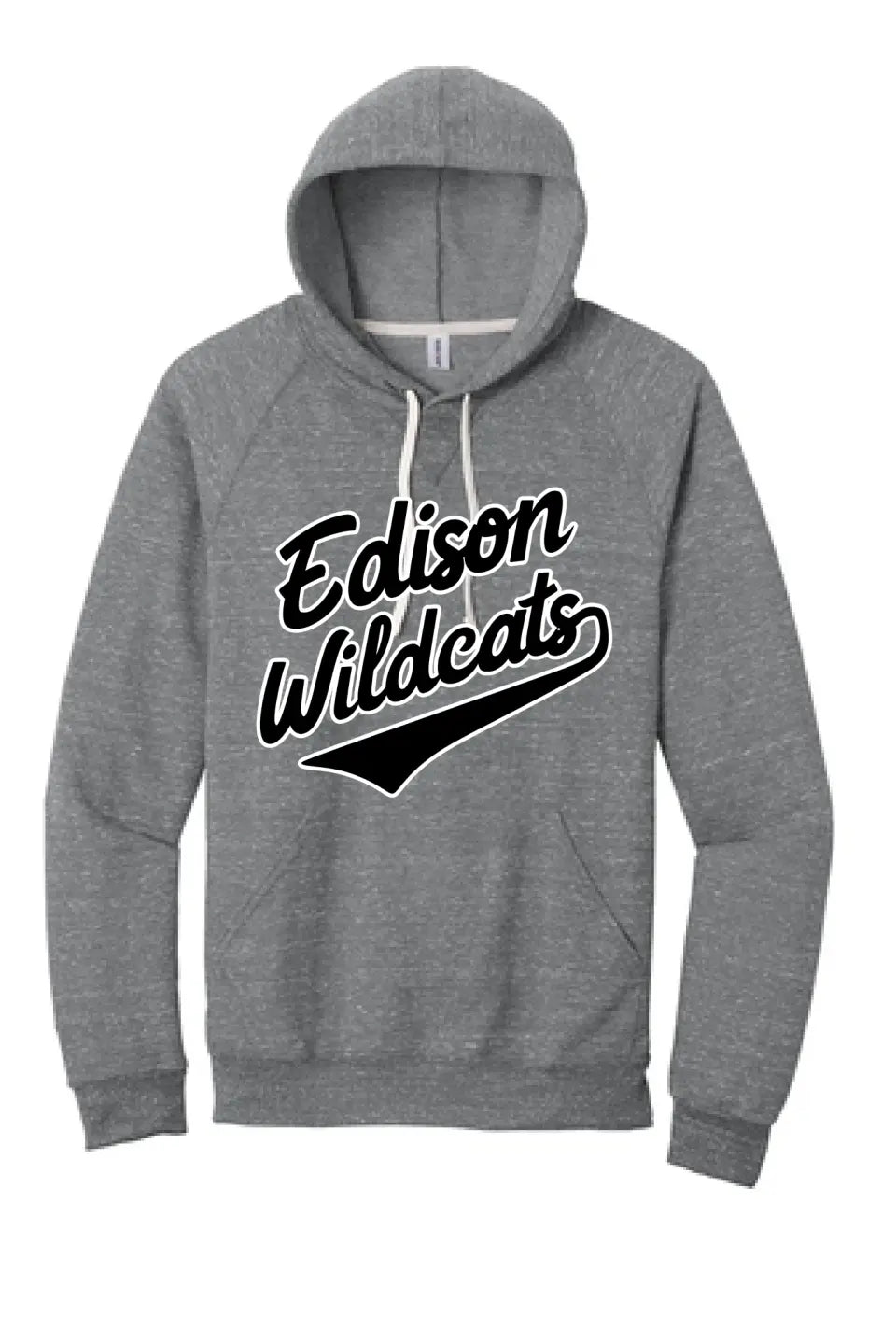 Edison Script Jerzees Snow Heather French Terry Raglan Hoodie