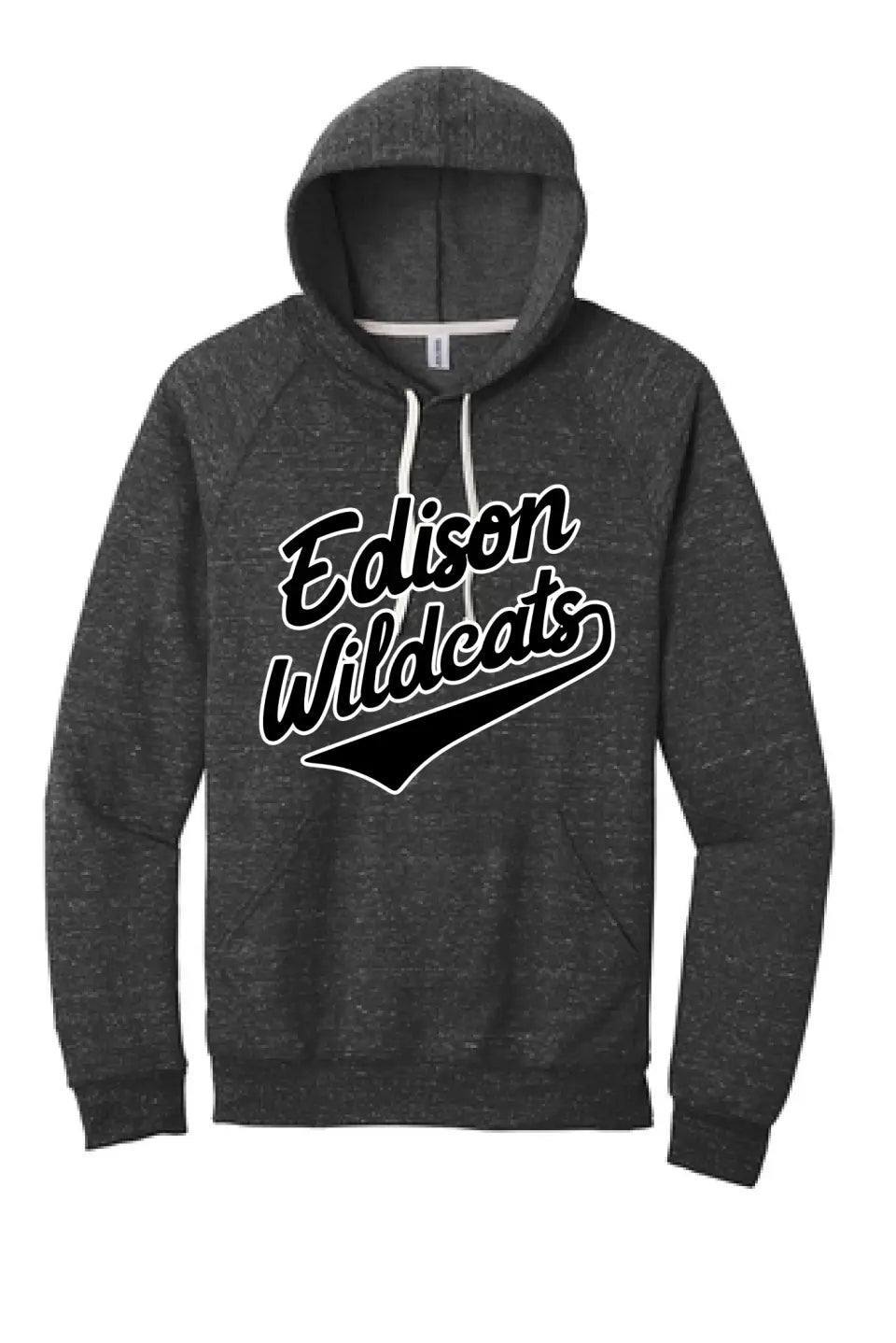 Edison Script Jerzees Snow Heather French Terry Raglan Hoodie