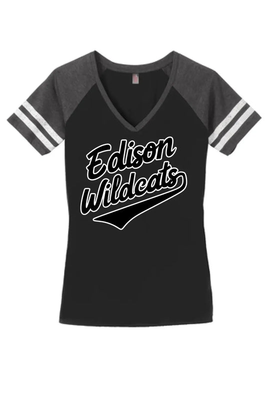 Edison Script Women's Game V-Neck Tee