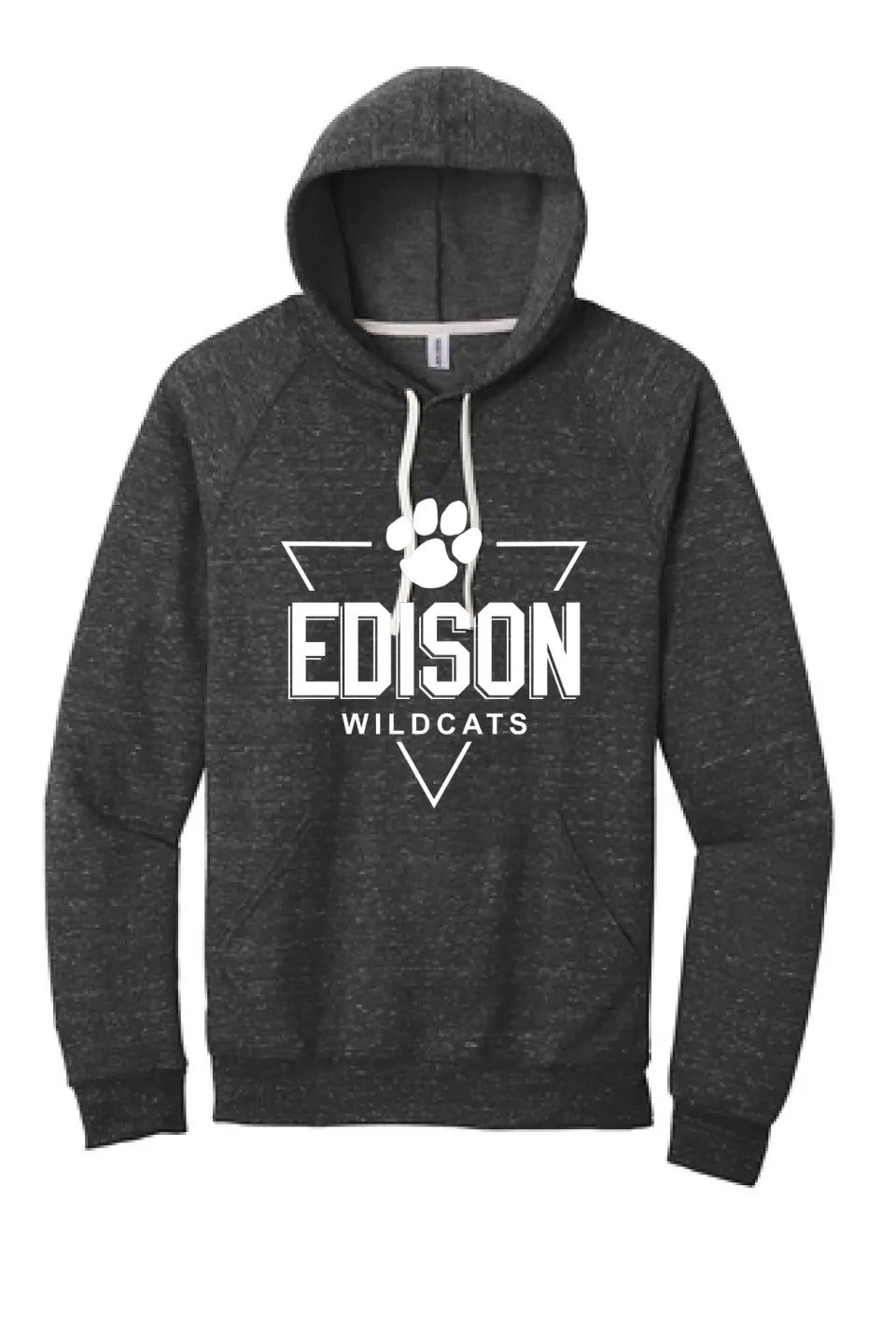 Edison Triangle Badge Jerzees Snow Heather French Terry Raglan Hoodie