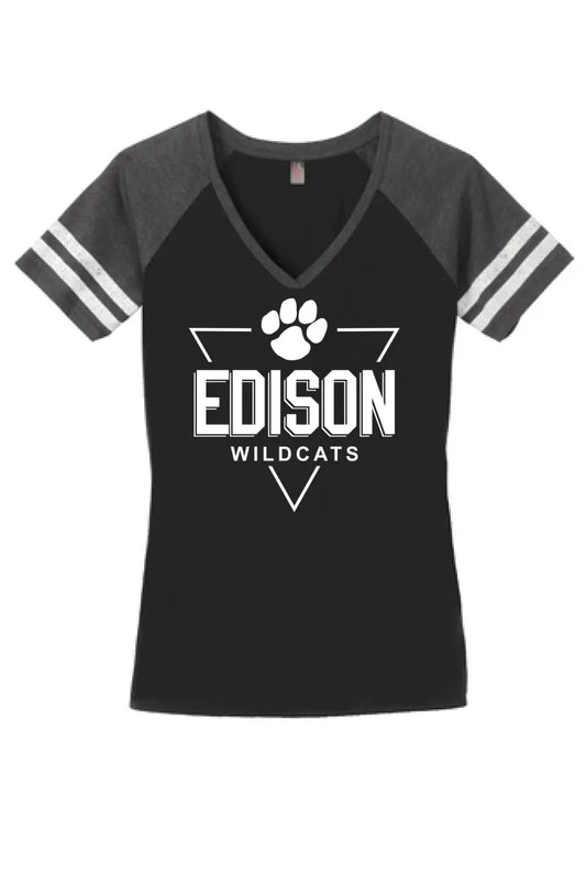 Edison Triangle Badge Women's Game V-Neck Tee