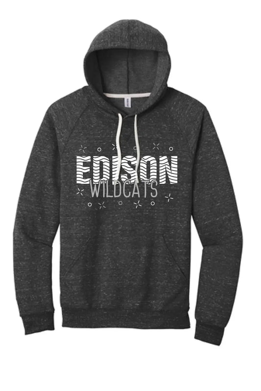 Edison Waves Jerzees Snow Heather French Terry Raglan Hoodie