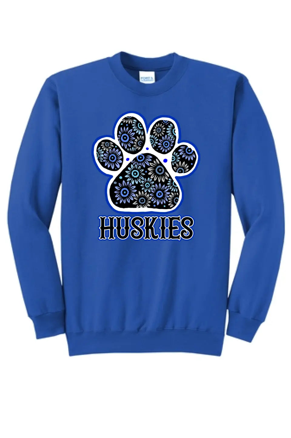 Huskies Flower Paw Core Fleece Crewneck Sweatshirt