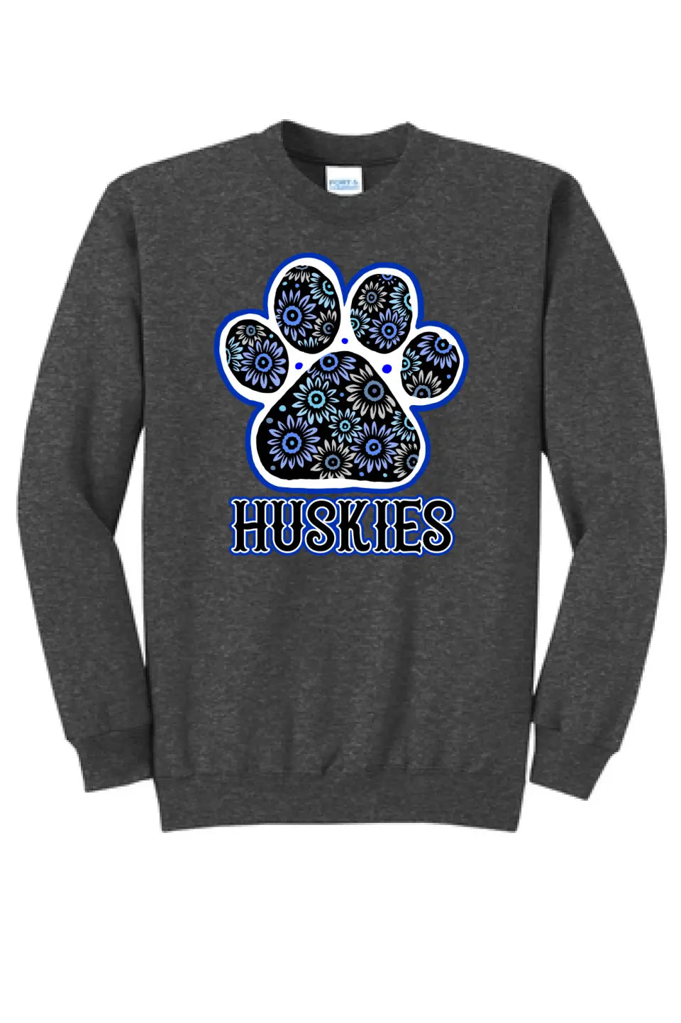 Huskies Flower Paw Core Fleece Crewneck Sweatshirt