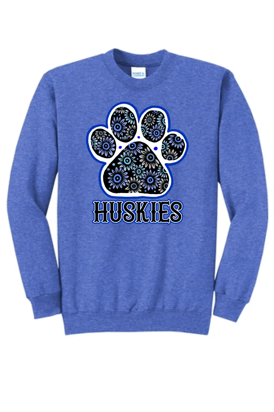 Huskies Flower Paw Core Fleece Crewneck Sweatshirt