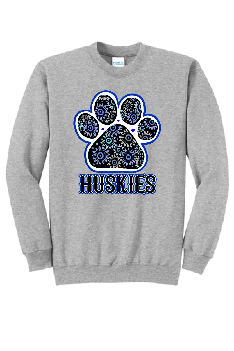 Huskies Flower Paw Core Fleece Crewneck Sweatshirt