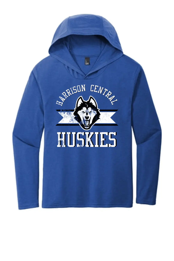 Harrison Central Distressed on Royal Perfect Tri-Long Sleeve Hoodie