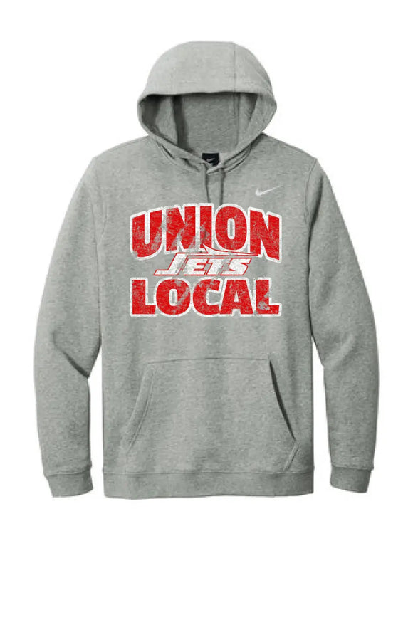 Union Local Jets Bold Distressed Nike Club Fleece Pullover Hoodie