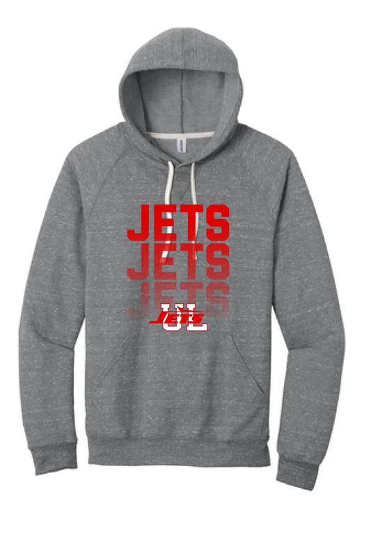 Union Local Jets Jets Jets Jerzees Snow Heather French Terry Raglan Hoodie