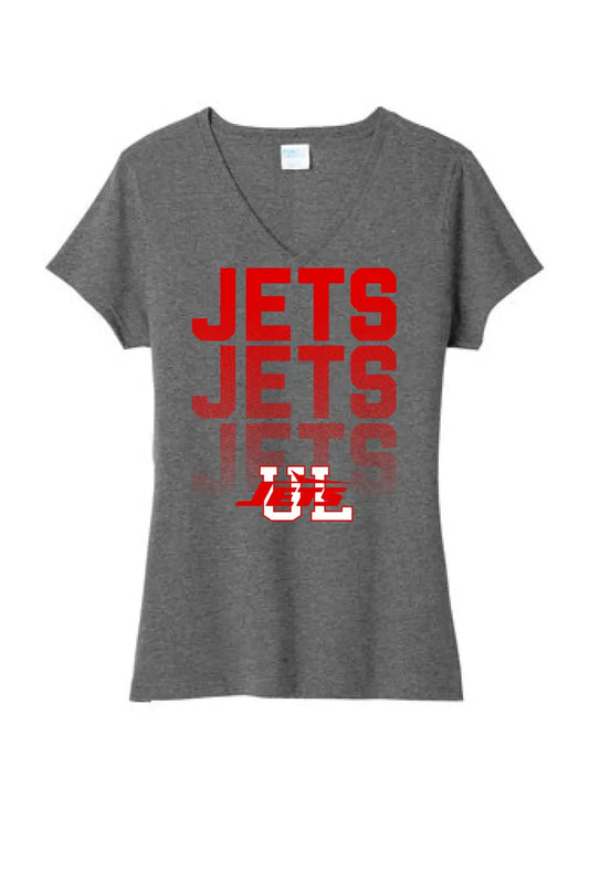 Union Local Jets Jets Jets Ladies Tri-Blend V-Neck Tee