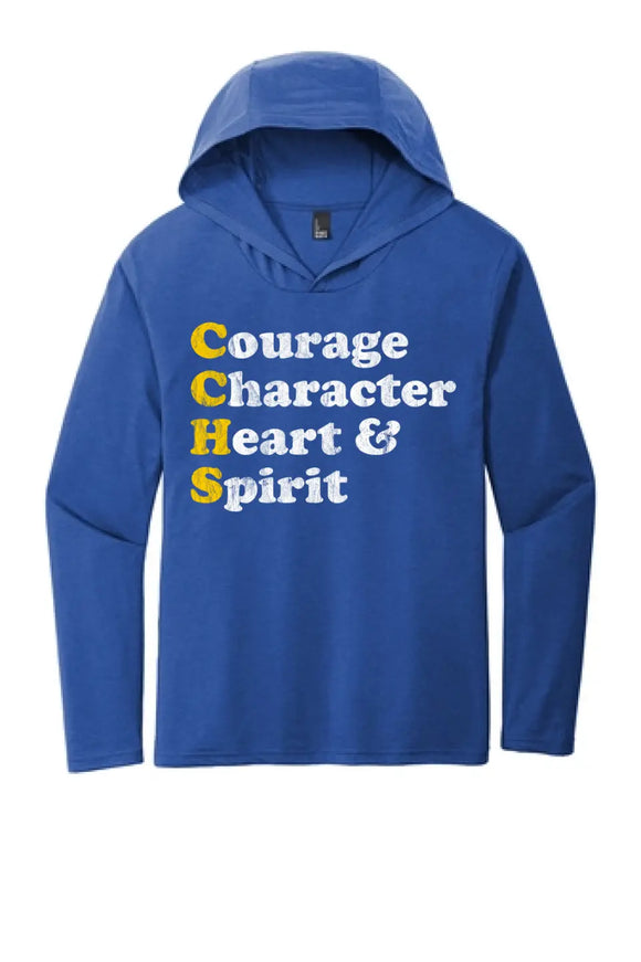 Steubenville Catholic Central Courage Character Heart Spirit Perfect Tri-Long Sleeve Hoodie