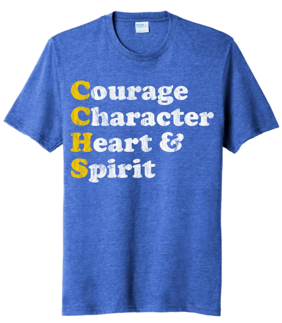 Steubenville Catholic Central Courage Character Heart Spirit Tri-Blend Tee
