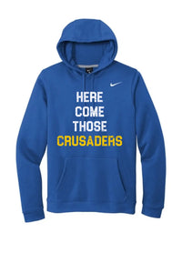Steubenville Catholic Central Distressed Here Come Those Crusaders Nike Club Fleece Pullover Hoodie
