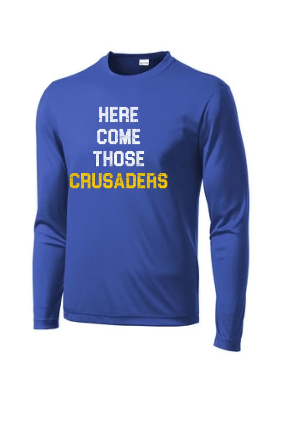 Steubenville Catholic Central Distressed Here Come Those Crusaders PosiCharge Competitor Tee