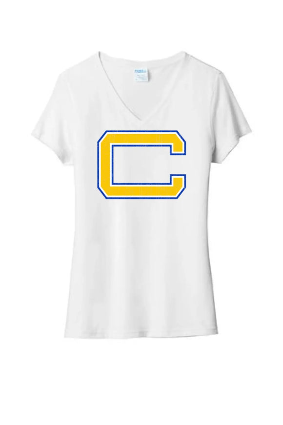 Steubenville Catholic Central C Ladies Tri-Blend V-Neck Tee