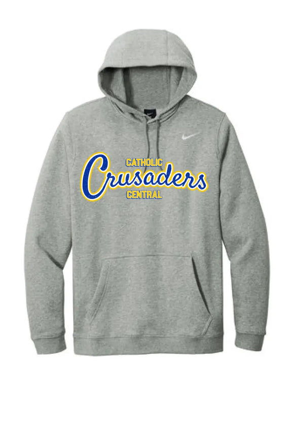 Steubenville Catholic Central Distressed Crusaders Script Nike Club Fleece Pullover Hoodie