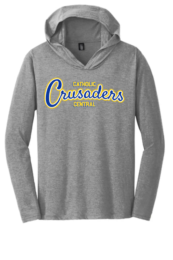 Steubenville Catholic Central Distressed Crusaders Script Perfect Tri-Long Sleeve Hoodie