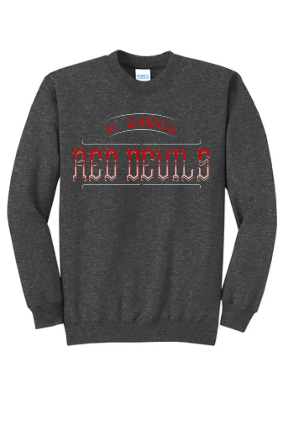 St. Clairsville Vintage Red Devils Core Fleece Crewneck Sweatshirt