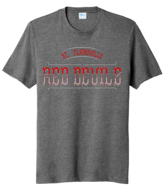 St. Clairsville Vintage Red Devils Tri-Blend Tee